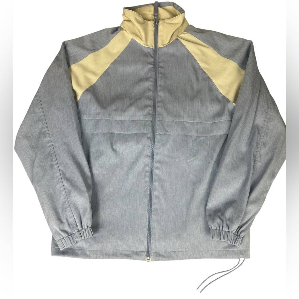 VTG Irvine Park Windbreaker Golf Jacket Mens Small Blue Ivory‎ Full Zip 90s 80s
